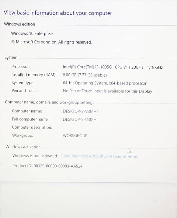 Dell 10th Gen Core i3 8GB RAM 128GB NVMe with 1TB HHD GooD Conditions 8