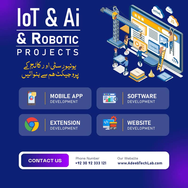 IoT, Ai and Robotic Projects. Mobile App, Software, Extension, Websit 0