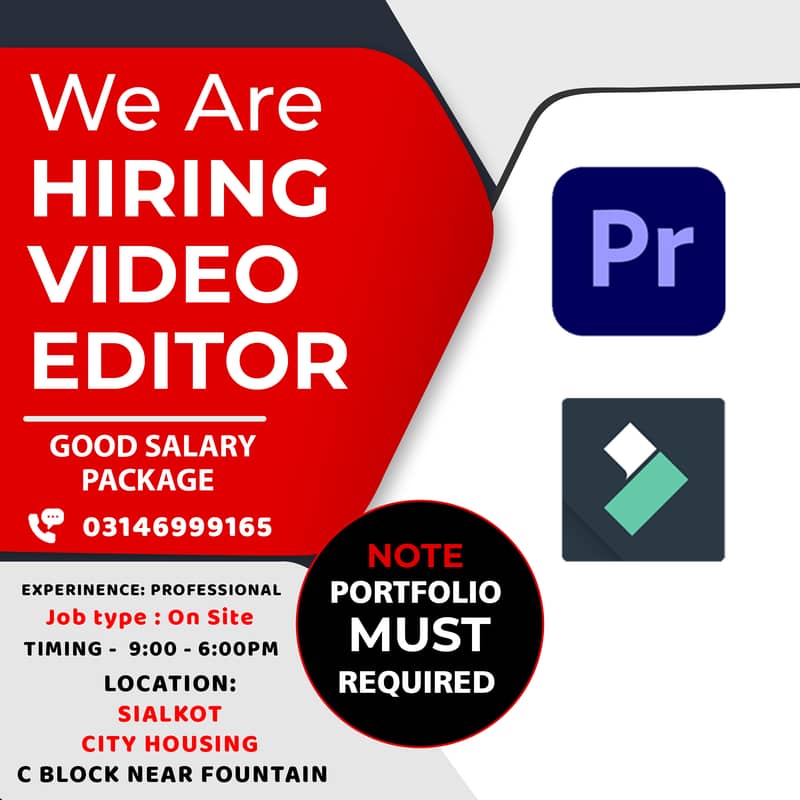 We Are Hiring Professional Video Editor 0