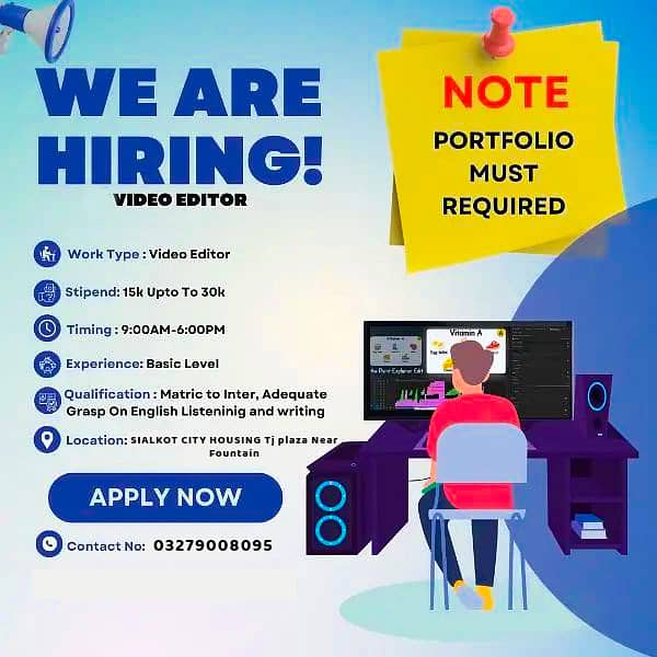 We Are Hiring Professional Video Editor 1