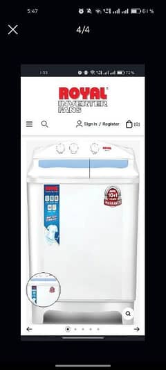 royal brand new washing machine 8.5 kg box packed