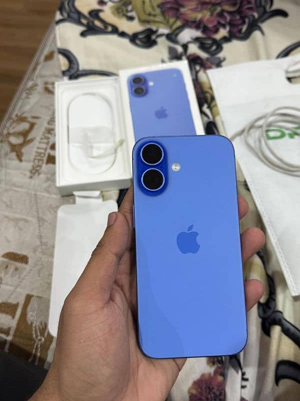 Iphone 16 Jv Brand New Blue Colour 128Gb Complete Box 100% Battery. 2