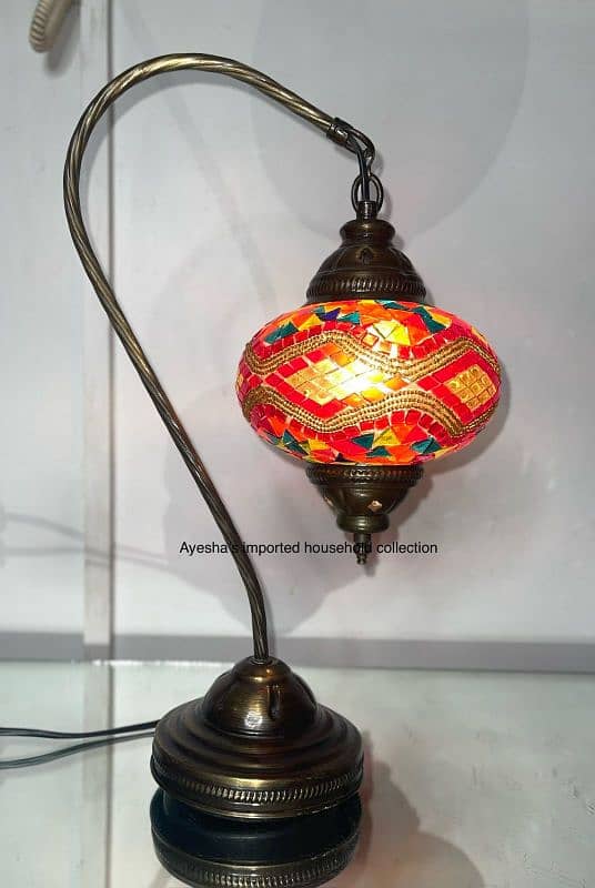 Turkish Glass Mosaic Swan Lamp 0