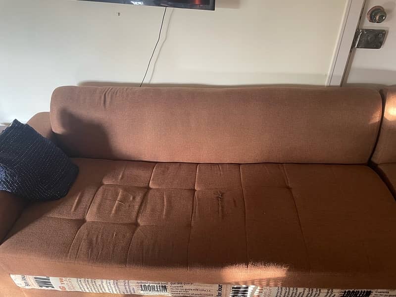 L shaped brown sofa 3