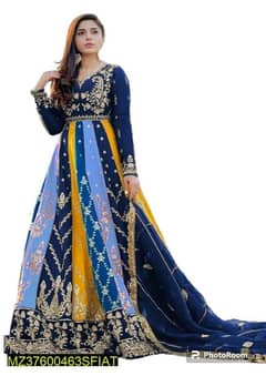 2 pcs woman's stitched fancy shamoz silk embroidered Maxi