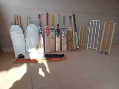 new and slightly used english willow and kashmir willow hard ball bats