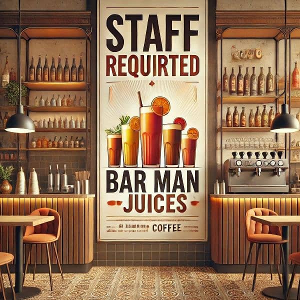 Bar Man Required for Restaurant 0