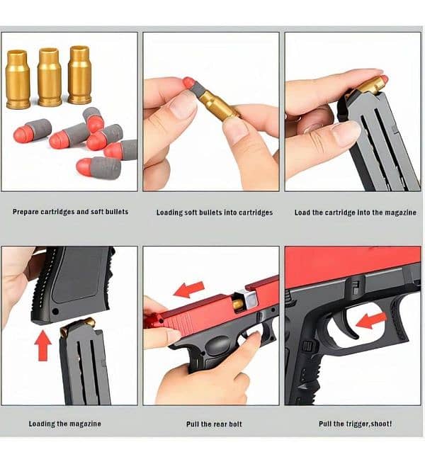 desert eagle air gun with nerf bullets 12