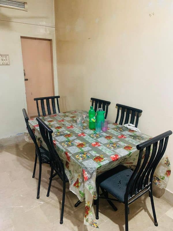 dining table 6 chair open glass condition A1 urgent sale 0