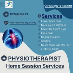 home session physiotherapy                 contact:03124354911