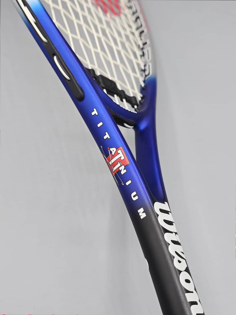 Wilson Power Blue Silver Titanium Sqaush Racket - Titanium Series 3