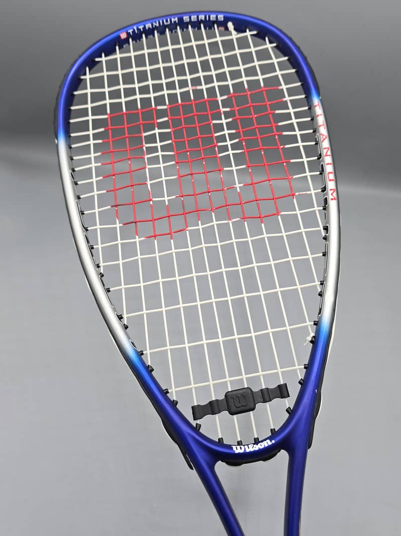 Wilson Power Blue Silver Titanium Sqaush Racket - Titanium Series 12