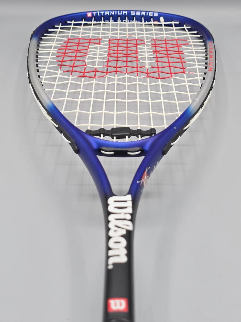 Wilson Power Blue Silver Titanium Sqaush Racket - Titanium Series 13