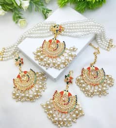 Elegant Fancy 9 ratan Choker seT With Luxury Tika And Bunday