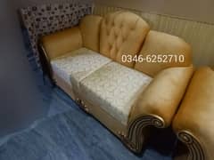 Sofa Set 6 Seater Brand New King Size Golden Velvet 0346-6252710