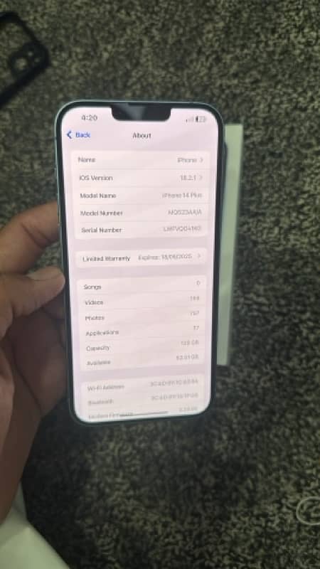 Iphone 14plus 128Gb Factory Physical Esim 4