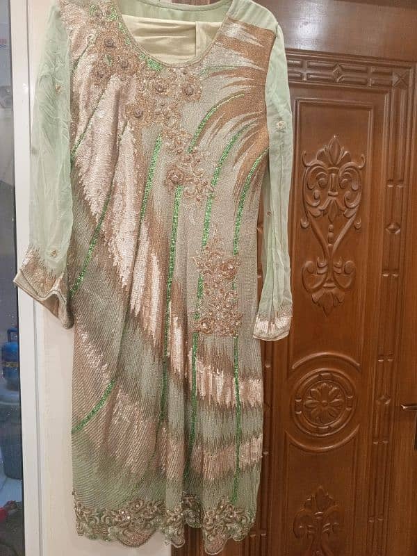 pistachio full embroided dress 11