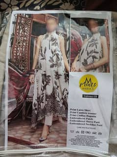 M prints embroidery branded unstitched lawn