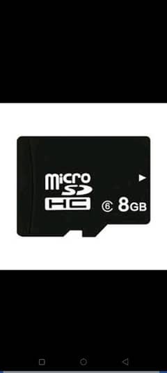 8 GB Memory card used like new condition 10 by9 hai