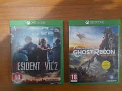 Resident Evil 2 Remake and Ghost recon Wildlands Xbox One