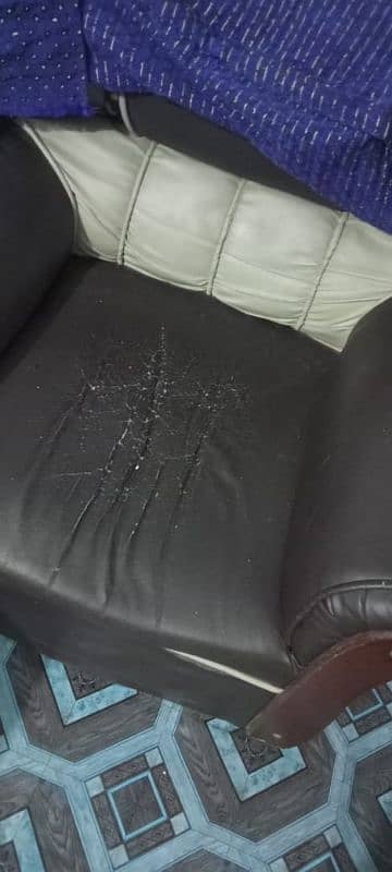 leather sofa with cover for sale 2