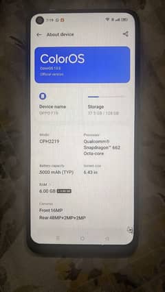 Oppo F19 . . 6gb ram 128gb rom