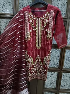 2PC fancy embroidered suit (worn once)