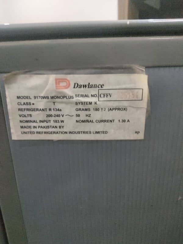 Dawlence Refrigerator (Model No: 9170WB Mono plus) 2