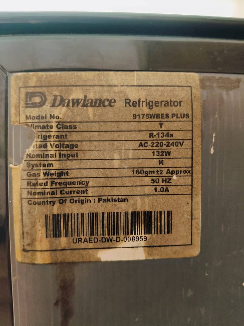 Dawlance Fridge medium size (0306=4462/443) Paappuset 6