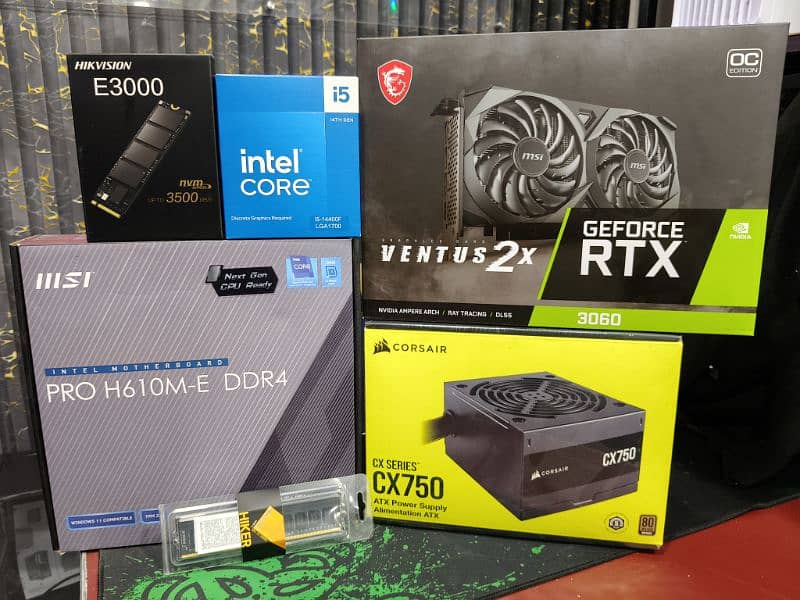 core i5 14th generation+ rtx 3060 12gb complete new pc box pack 1