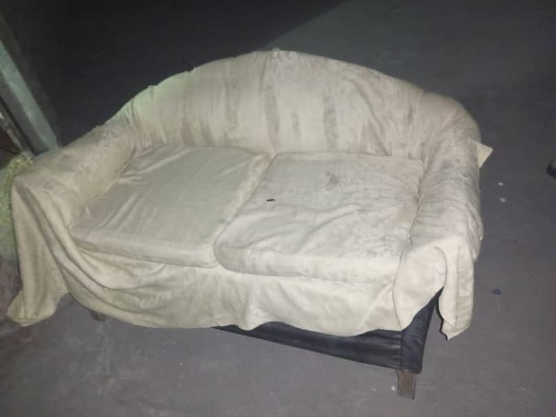 Antique Disassembled bed along with a sofa 3