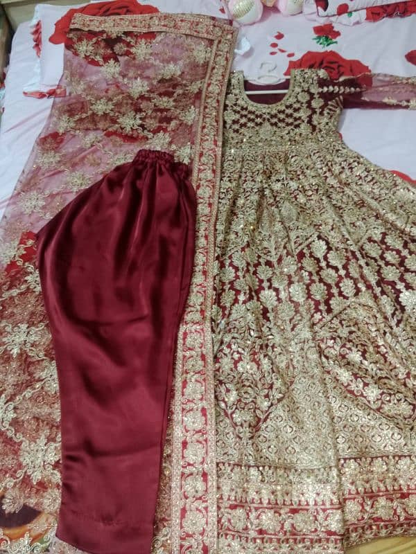 Mehroon color bridal maxi for sale 4