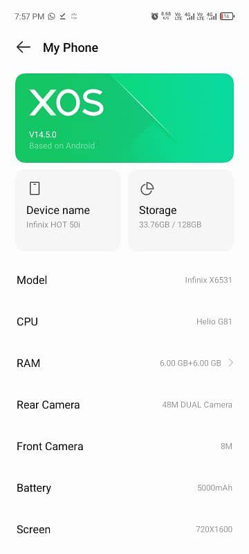 infinix hot 50i 12Gb 128gb complte wrenty 2