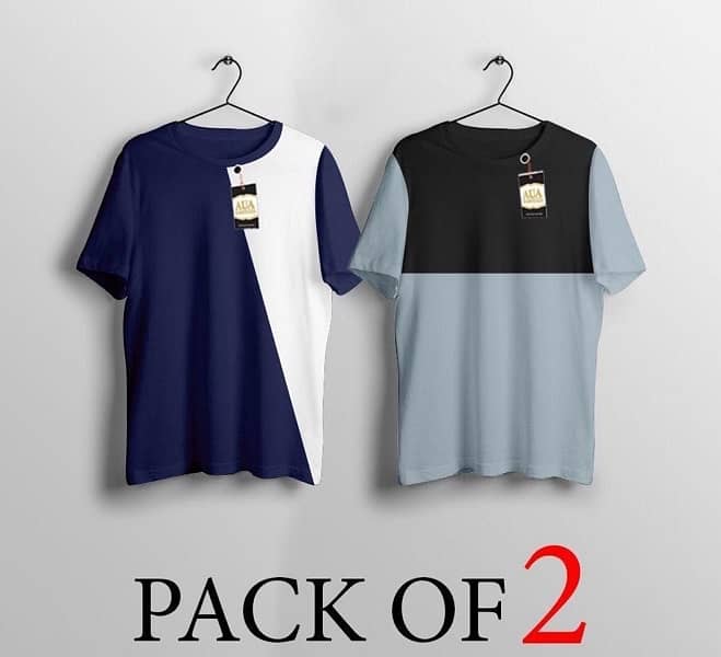 2 pcs women stitched plain T shirt 1