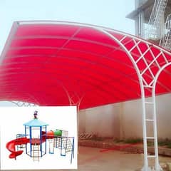 play ground swings and roof parking shades in fiber glass