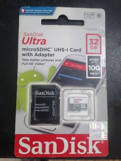 SandDisk 32 gb memory card with adapter