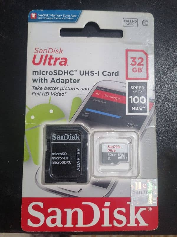 SandDisk 32 gb memory card with adapter 0