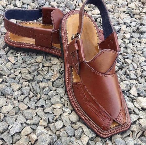 Leather peshawari chappal for men comfortable and stylish hand made 3