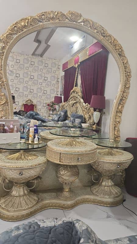 Full bridal bedset chinioti design coffee table and chairs are includ 2