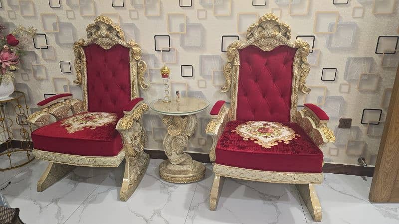 Full bridal bedset chinioti design coffee table and chairs are includ 3