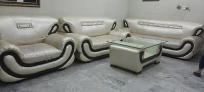 off white leather sofa