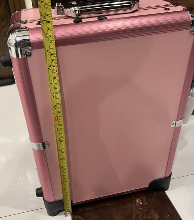 Heavy duty pink makeup beauty box with trolley 8