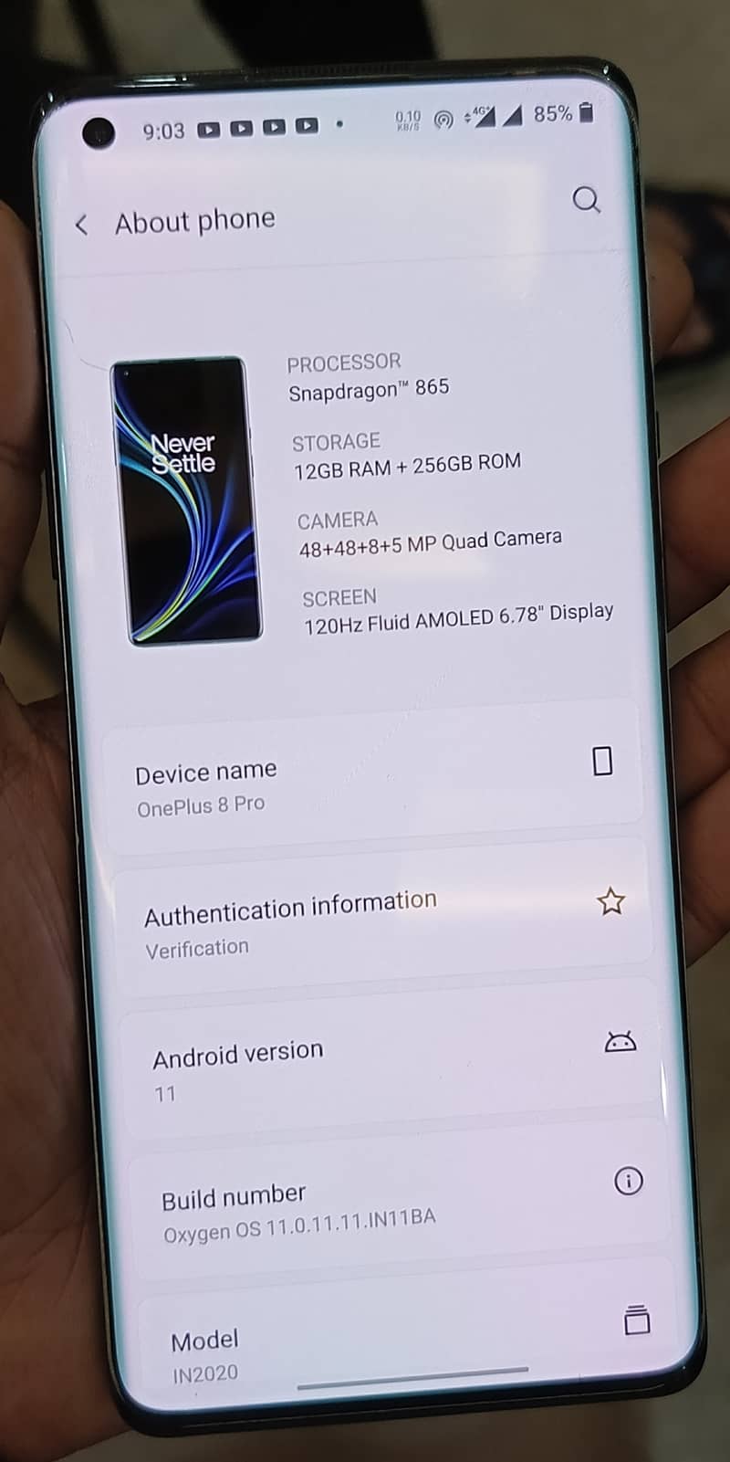 OnePlus 8pro 12 ram 256 rom 0