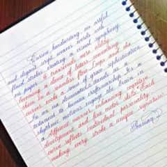 Handwriting assignment work