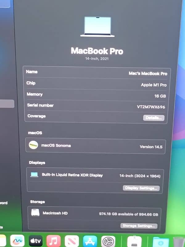 MACBOOK PRO M1 2021 14 INCH 16GB RAM 1TB SSD 10 CORE CPU 16 CORE GPU 9