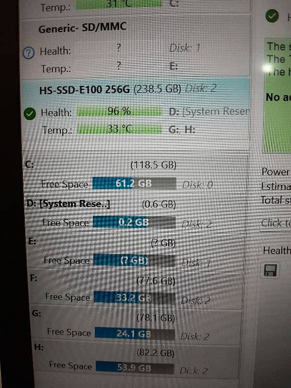 SSD 256GB  E100 2.5 Sata 6GB/s 2