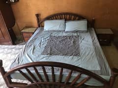 KIND SIZE BED with MATRESS and Two SIDE TABLES