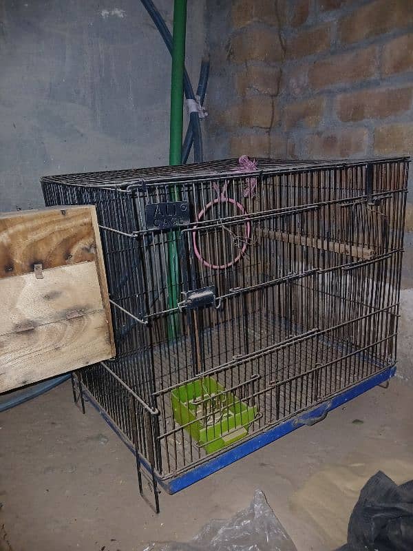 Cage with breeding box and pots 0