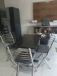 Super fiber glass table with 4 chairs