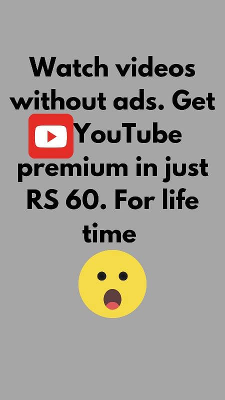 Get YouTube premium in just RS 60. 0